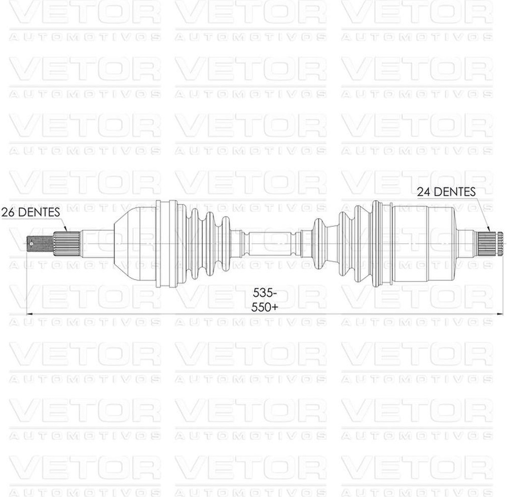 Semieixo Traseiro Direito - Vetor - Vt9751