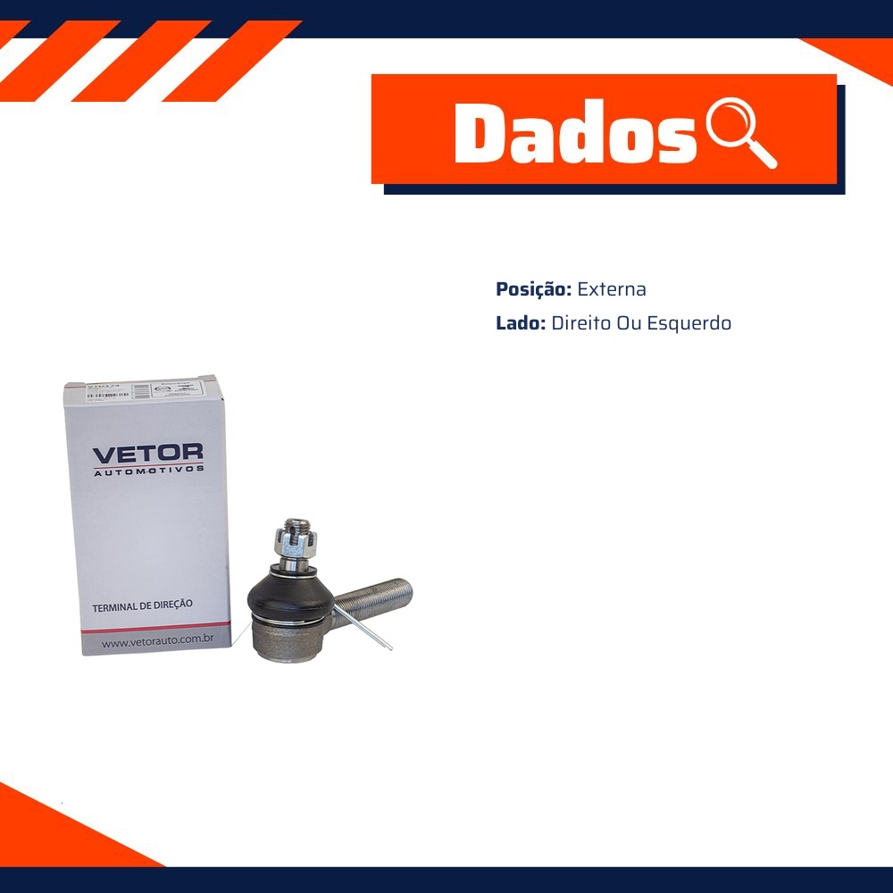 Terminal de Direção Direito ou Esquerdo Externo para Toyota Hilux e Hilux SW4 - Vetor - Vtd174