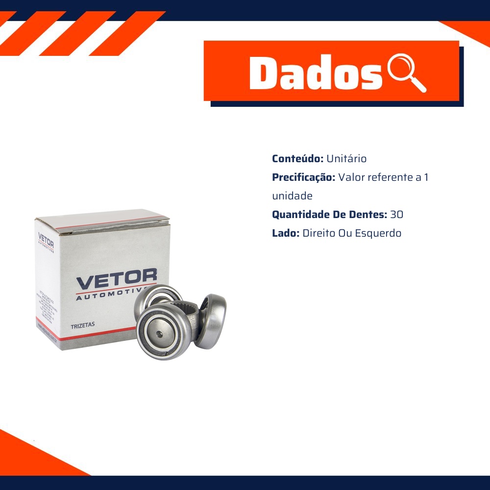 Trizeta Direita ou Esquerda para AUDI A3 e Volkswagen Golf - Vetor - Vt9034