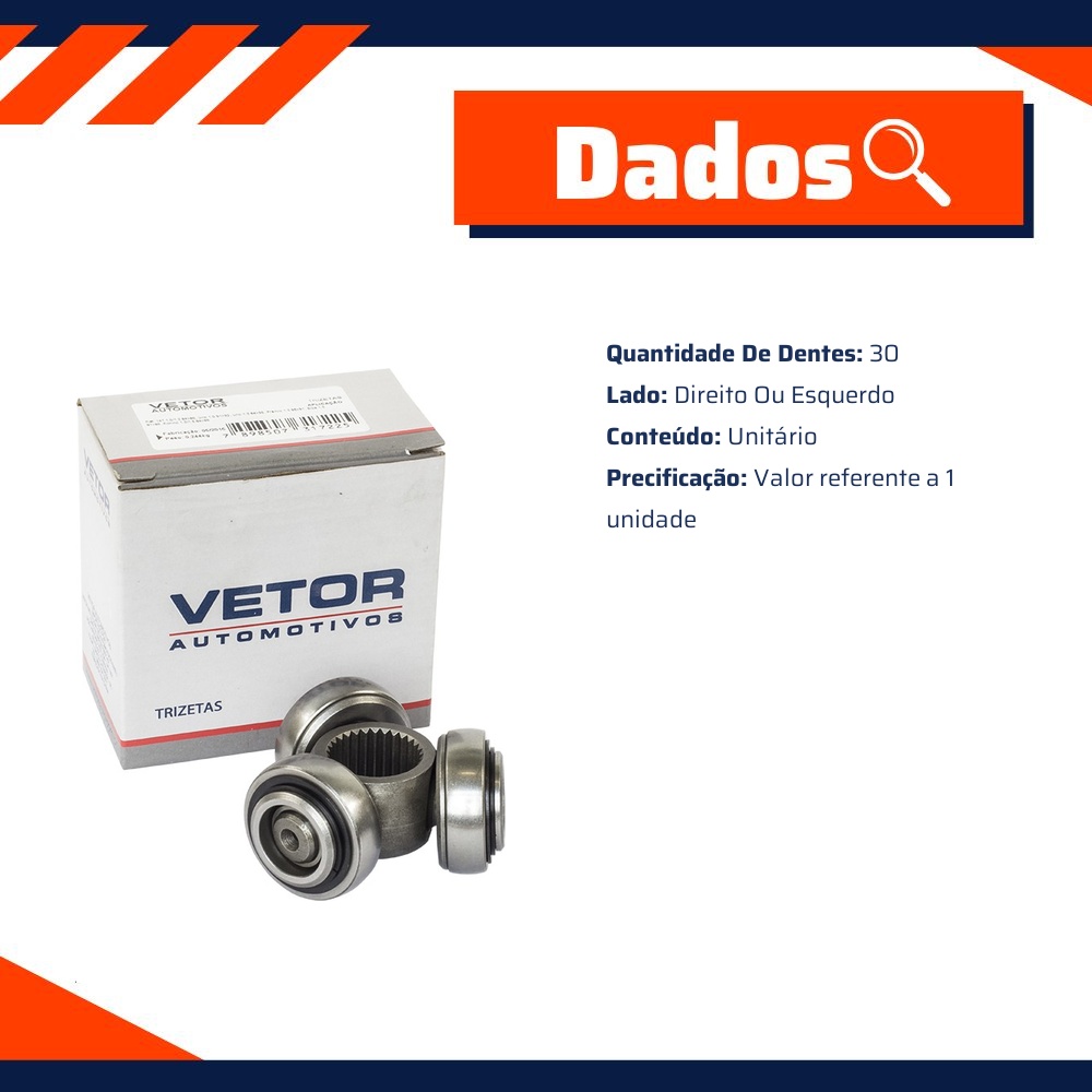 Trizeta Direita ou Esquerda para Honda Civic - Vetor - Vt9015
