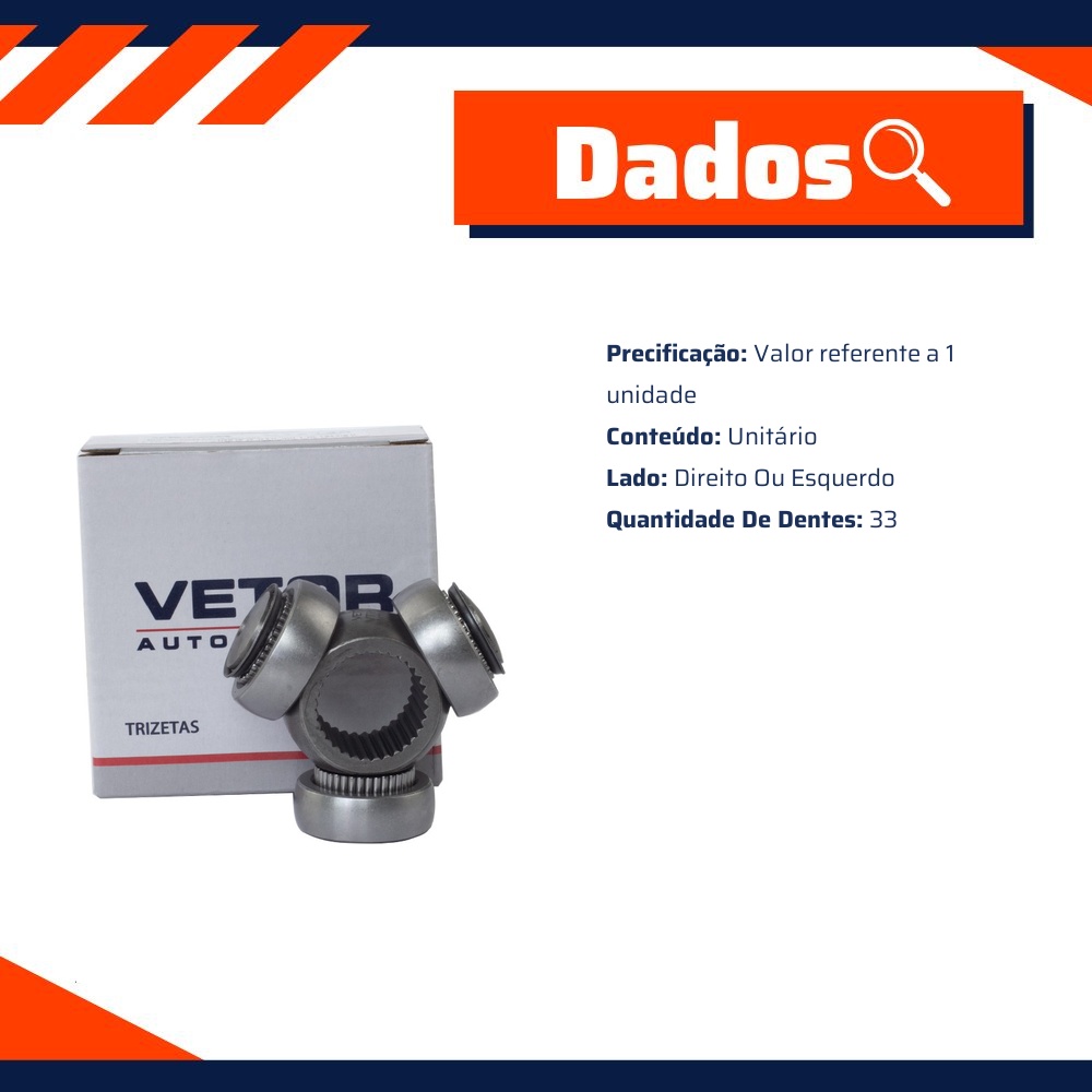 Trizeta Direita ou Esquerda para Chery Arrizo 5 - Vetor - Vt9140