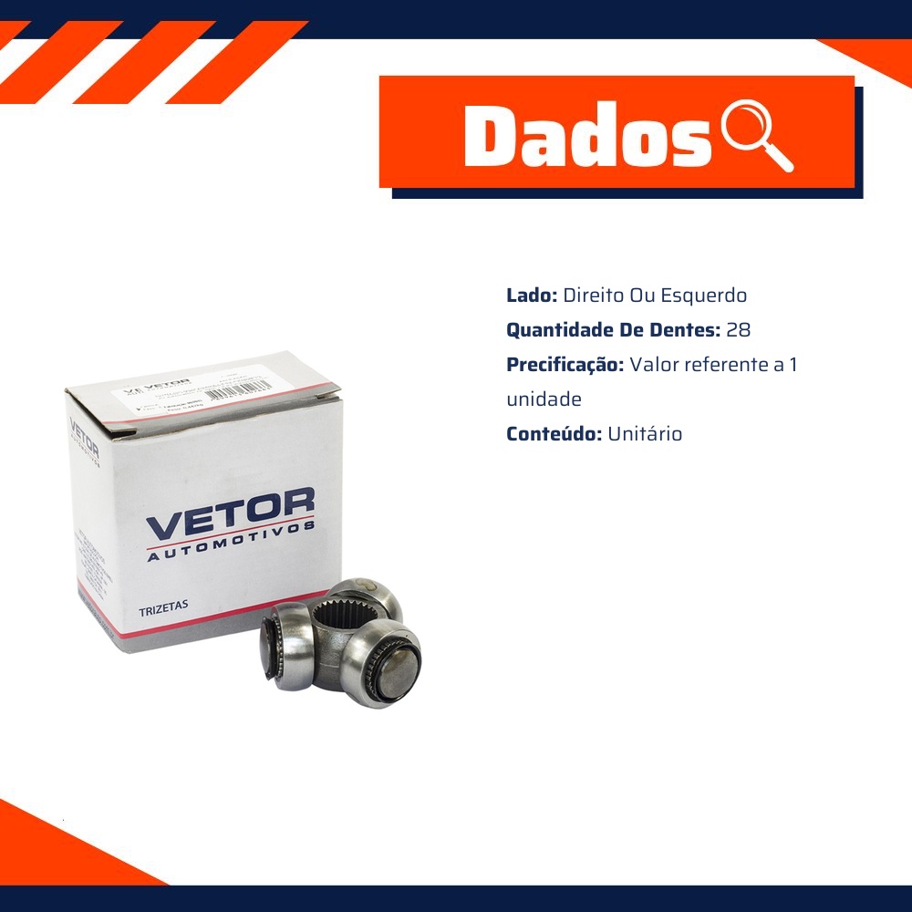 Trizeta Direita ou Esquerda para Fiat Palio e Punto - Vetor - Vt9046