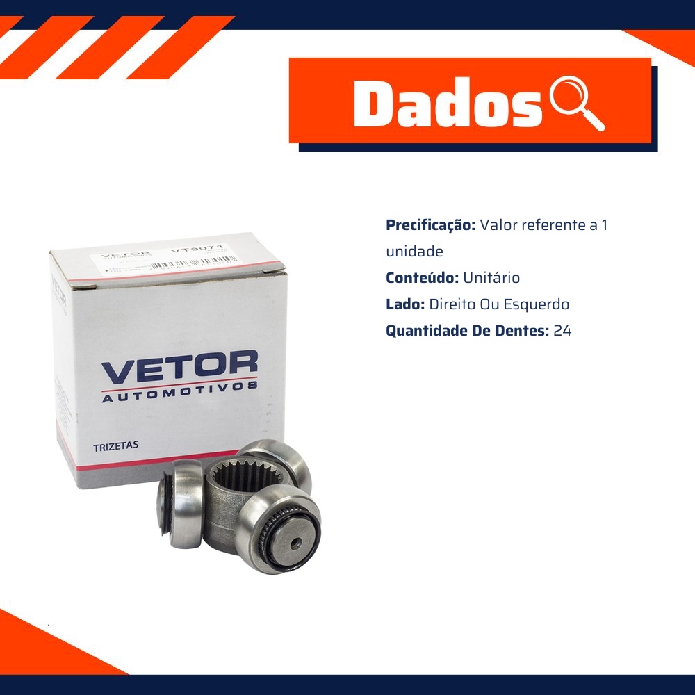 Trizeta Direita ou Esquerda para Chevrolet Captiva - Vetor - Vt9071