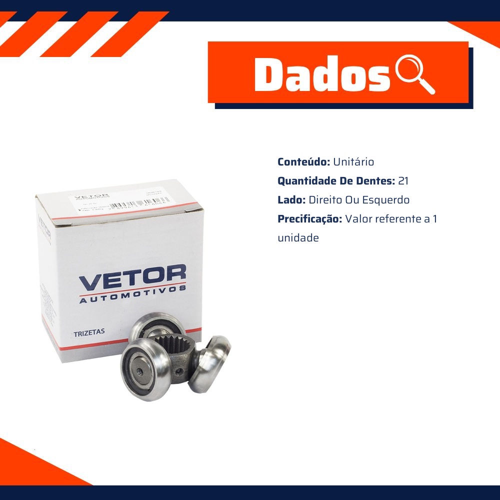 Trizeta Direita ou Esquerda para JAC J3 - Vetor - Vt9081