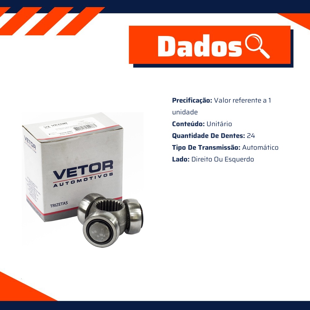 Trizeta Direita ou Esquerda Câmbio Automático para Renault Fluence - Vetor - Vt9043
