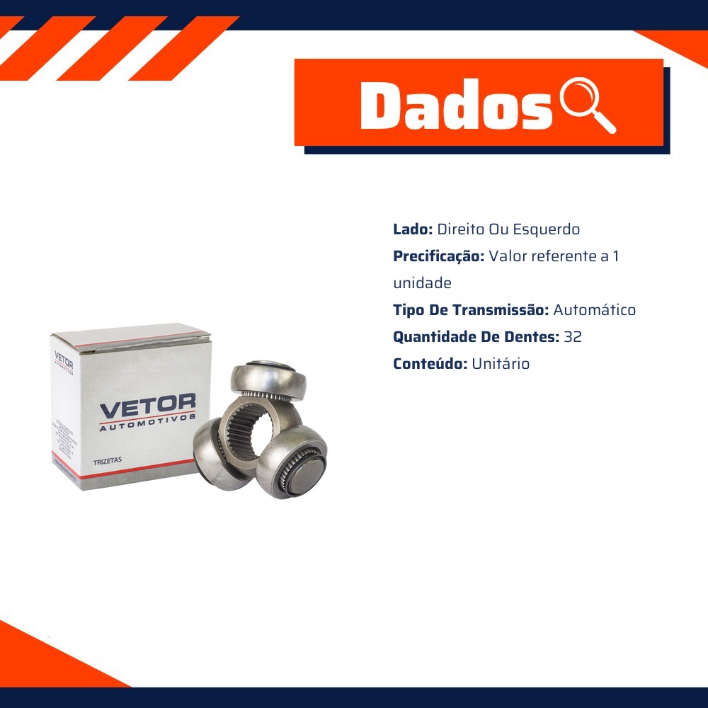 Trizeta Direita ou Esquerda Câmbio Automático para Volkswagen Jetta - Vetor - Vt9089