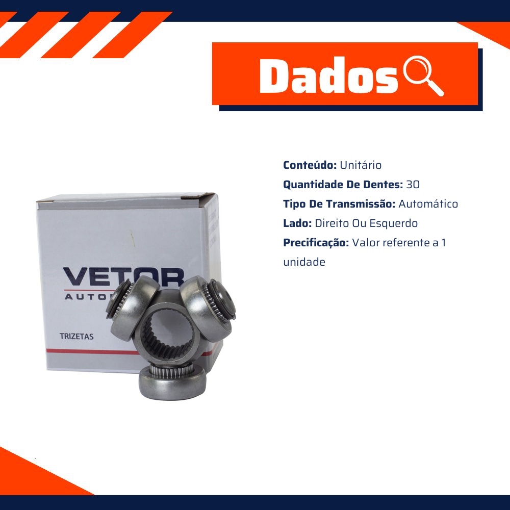 Trizeta Direita ou Esquerda Câmbio Automático para KIA Magentis - Vetor - Vt9146