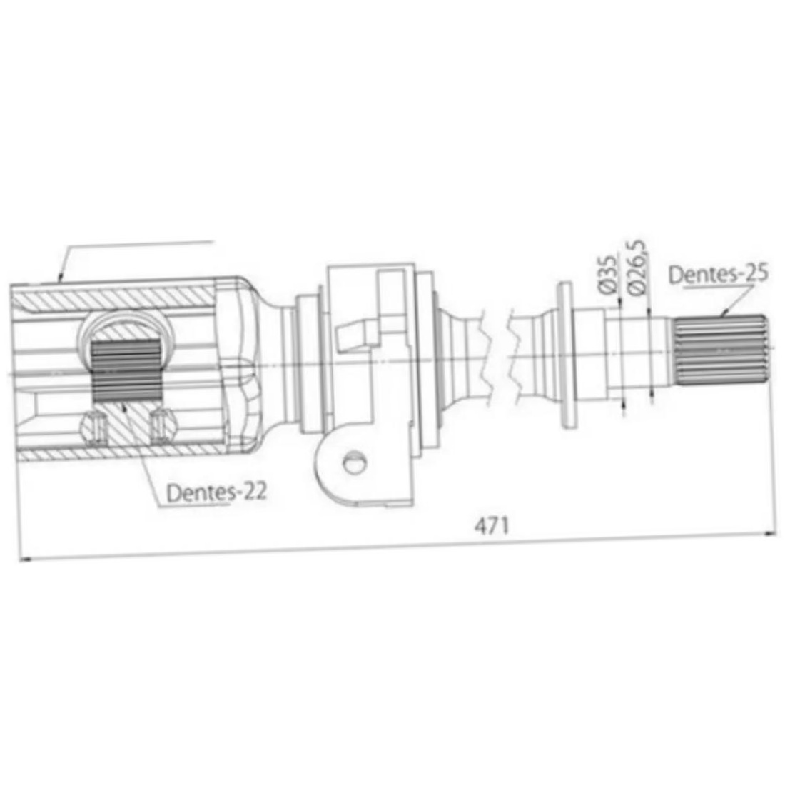 Tulipa Direita para JAC J3 - Vetor - Vt5204