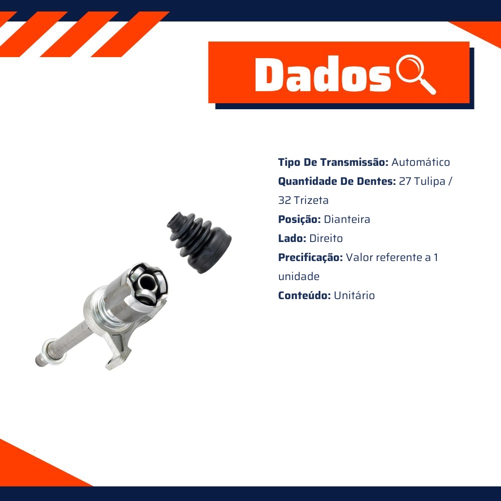 Tulipa Direita Câmbio Automático para Honda CR-V - Vetor - Vt5641
