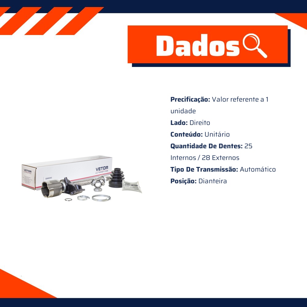 Tulipa Direita Câmbio Automático para KIA Cadenza - Vetor - Vt5583