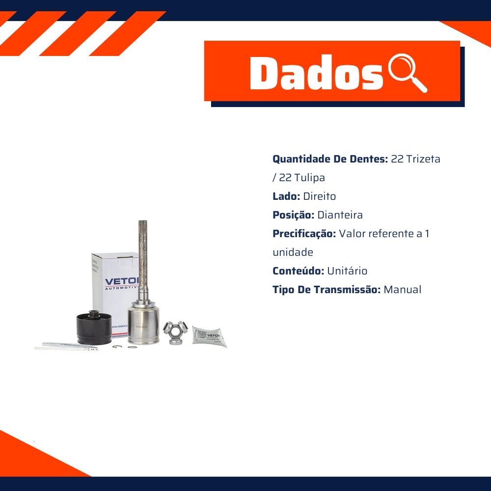 Tulipa Direita Câmbio Manual para Lada Niva - Vetor - Vt5602