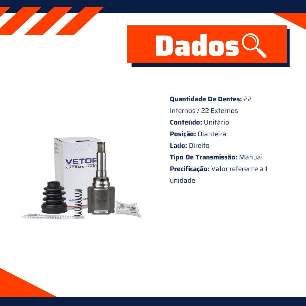 Tulipa Direita Câmbio Manual para Citroen Aircross e C3 Picasso - Vetor - Vt5514