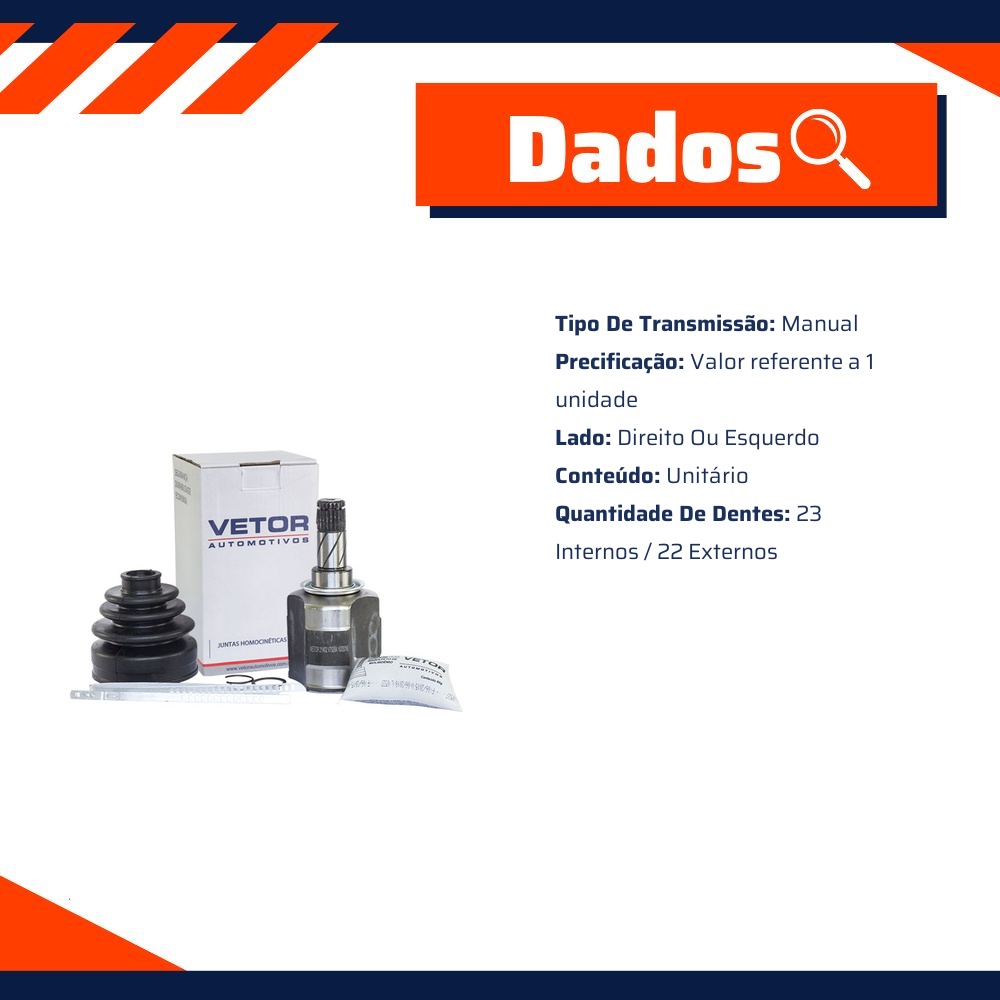 Tulipa Direita ou Esquerda Câmbio Manual para Chevrolet Cobalt e Spin - Vetor - Vt5284