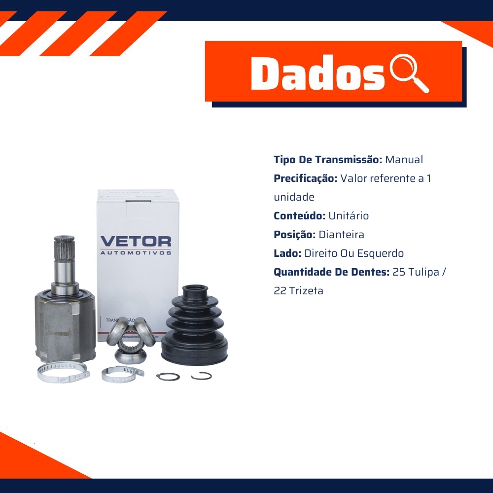 Tulipa Direita ou Esquerda Câmbio Manual para Honda Civic - Vetor - Vt5664
