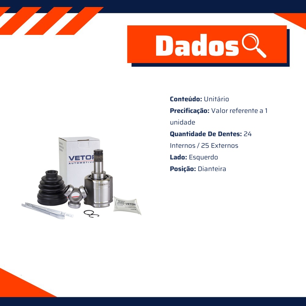 Tulipa Esquerda para Chery Tiggo - Vetor - Vt5442