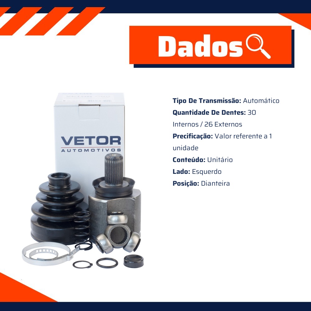 Tulipa Dianteira Esquerda Câmbio Automático - Vetor - Vt5612