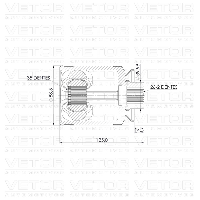 Tulipa Esquerda Câmbio Manual para KIA Bongo - Vetor - Vt5474