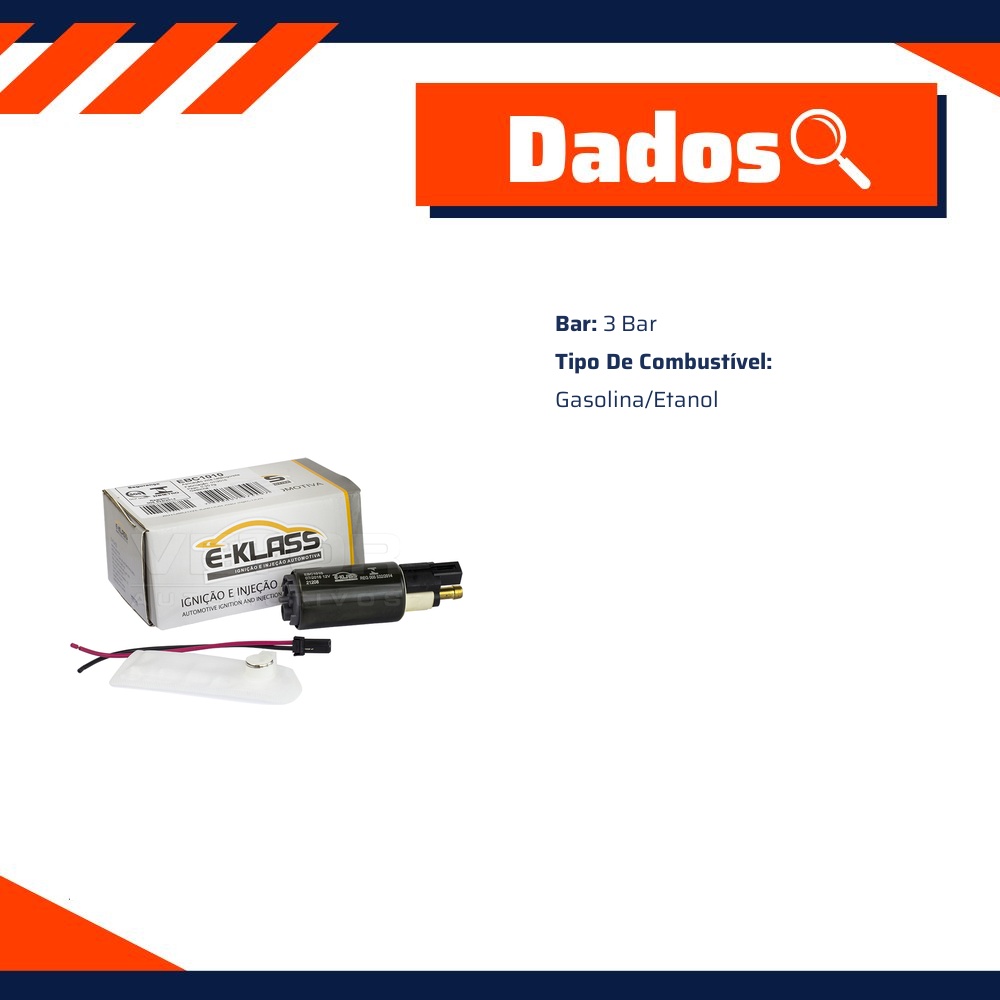 Bomba Eletrica de Combustível 3 Bar para Ford Fiesta e Ka - E-Klass - Ebc1010