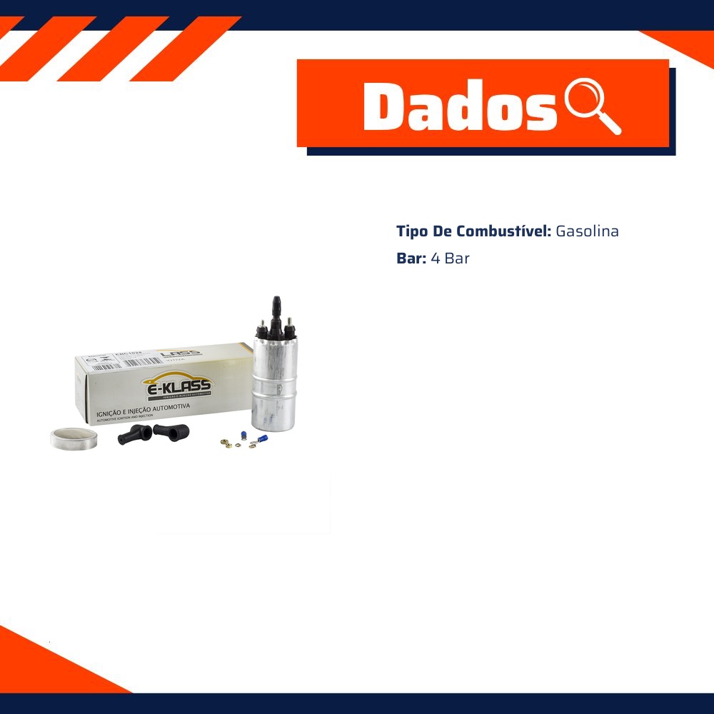 Bomba Eletrica de Combustível 4 Bar para Fiat Tempra e Tipo - E-Klass - Ebc1024