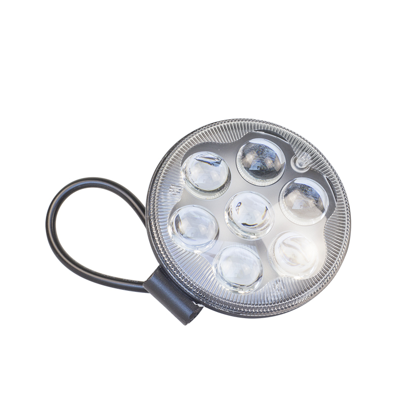 Kit Farol Auxiliar Redondo 7 LEDs 12V/24V 18W - Teslla - Tk1001C