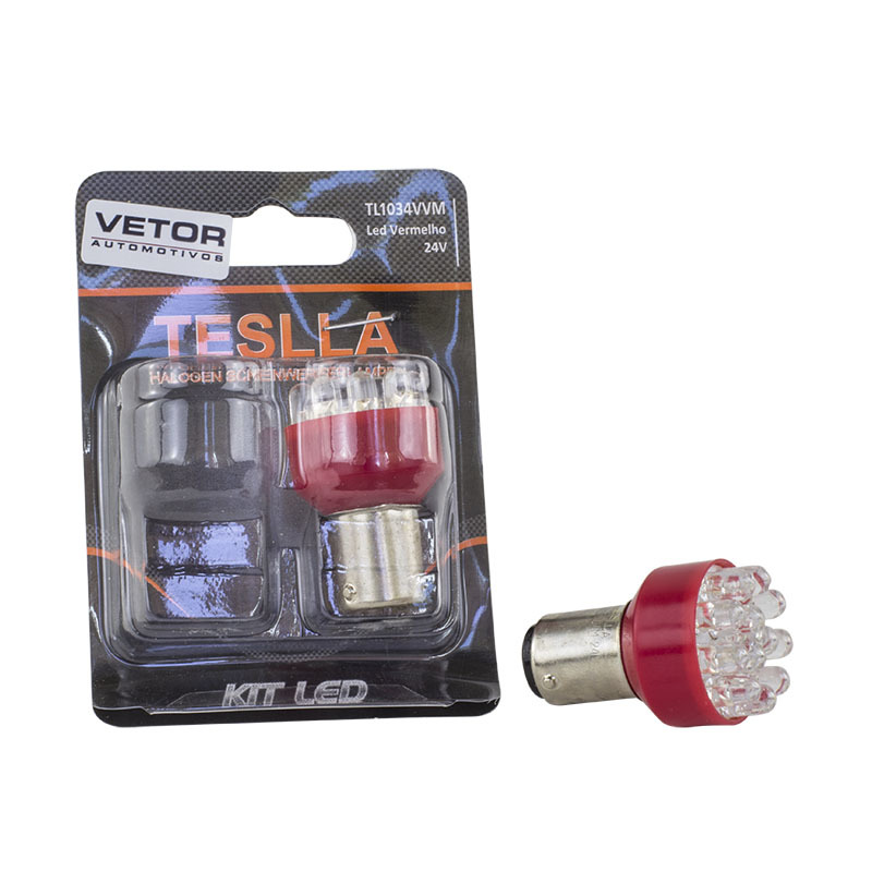 Par Lâmpada LED Vermelha Bay15D - Teslla - Tl1034Vvm
