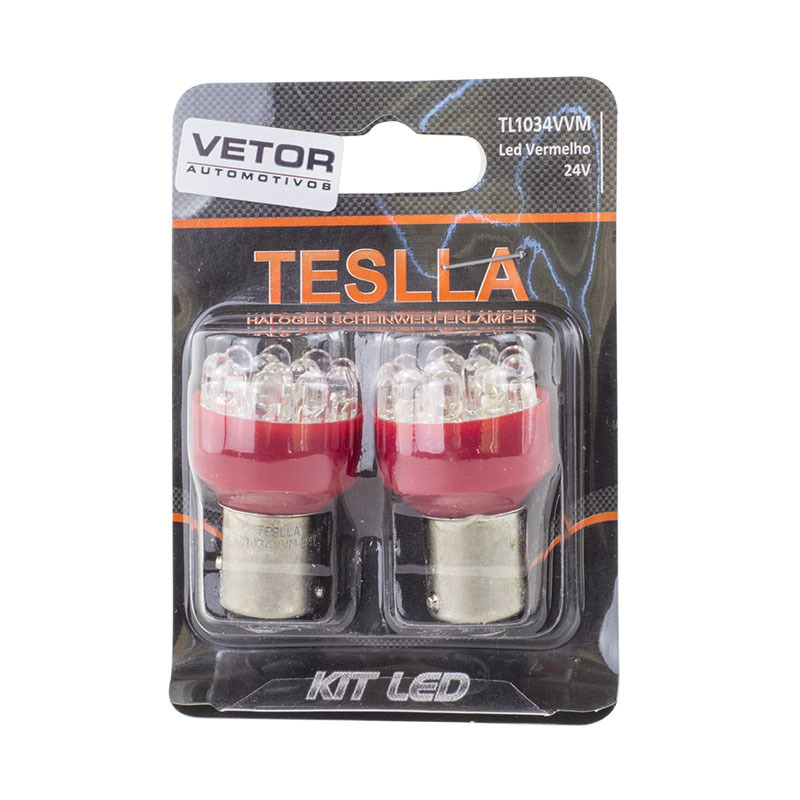 Par Lâmpada LED Vermelha Bay15D - Teslla - Tl1034Vvm