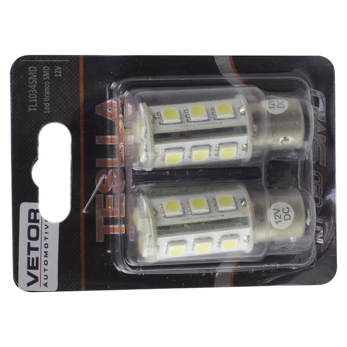Par Lâmpada Super LED Ultra Branca 12V - Teslla - Tl1034Smd