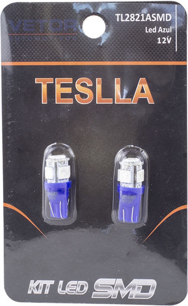 Par Lâmpada Super LED Ultra Azul 12V - Teslla - Tl2821Asmd