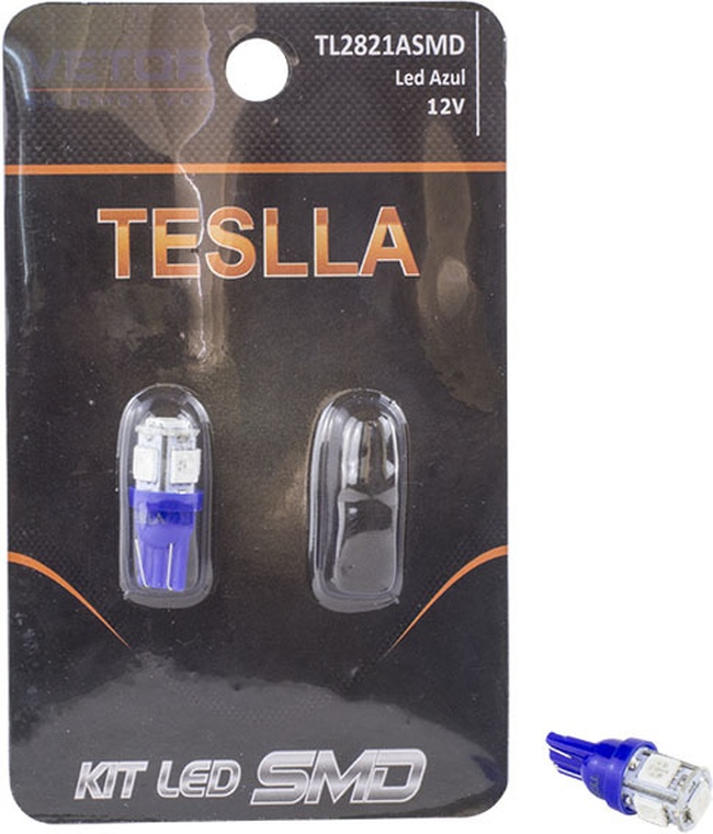 Par Lâmpada Super LED Ultra Azul 12V - Teslla - Tl2821Asmd