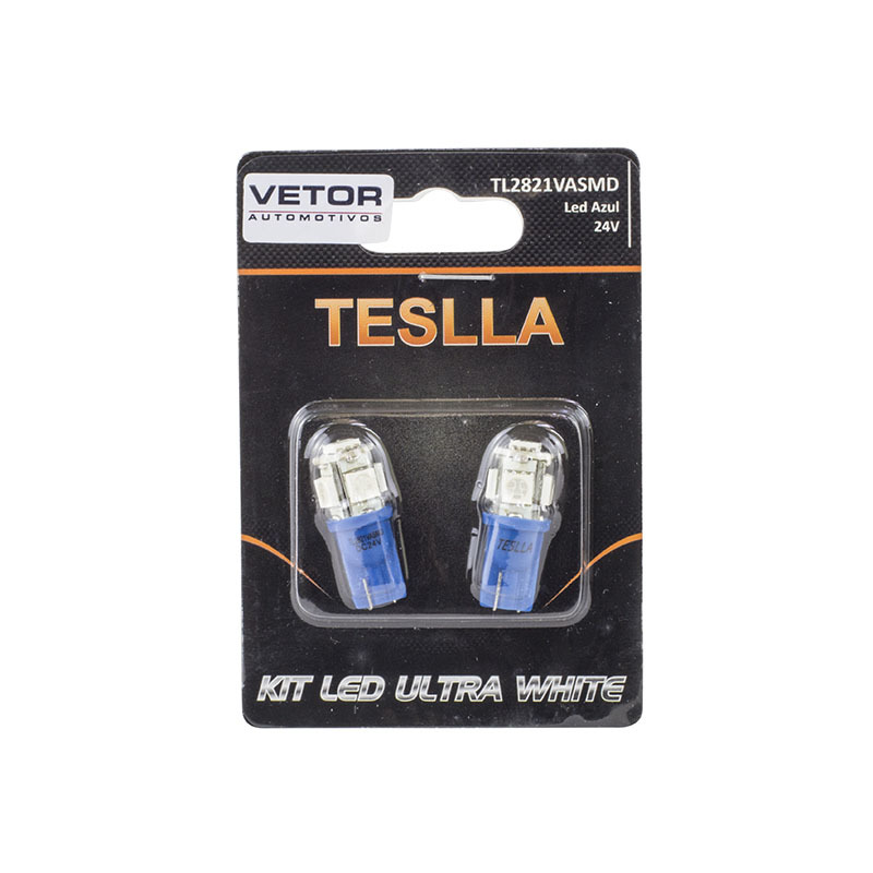 Par Lâmpada Super LED Ultra Azul 24V - Teslla - Tl2821Vasmd