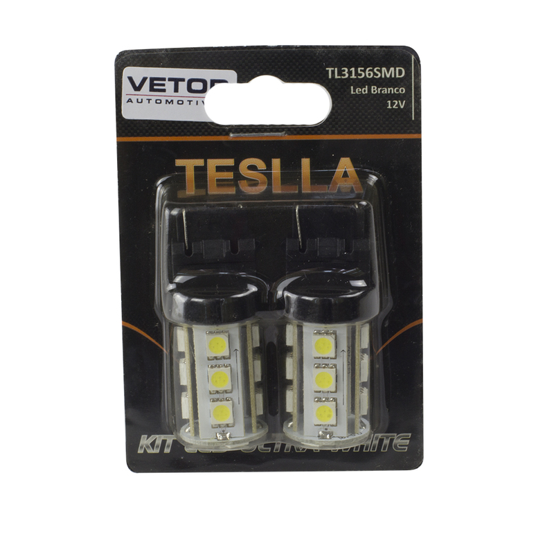 Par Lâmpada Super LED Ultra Branca 12V - Teslla - Tl3156Smd