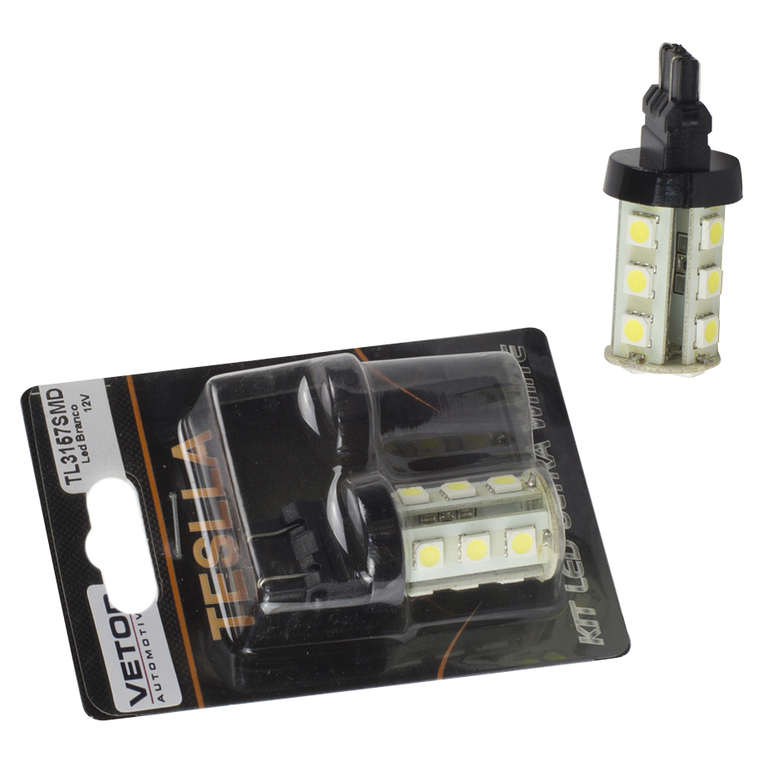 Par Lâmpada Super LED Ultra Branca 12V - Teslla - Tl3157Smd
