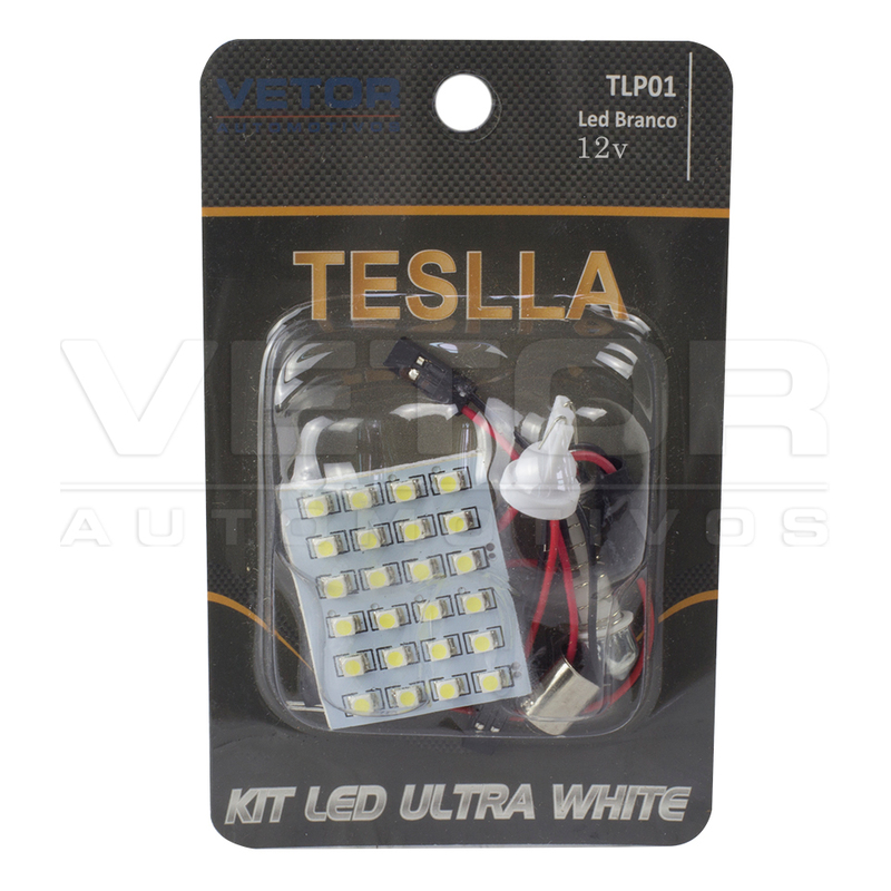 Lâmpada Super LED Ultra Branca 12V 24 LEDs - Teslla - Tlp01