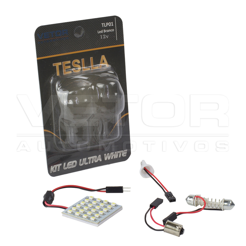 Lâmpada Super LED Ultra Branca 12V 24 LEDs - Teslla - Tlp01