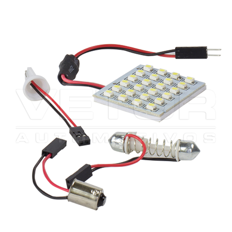 Lâmpada Super LED Ultra Branca 12V 24 LEDs - Teslla - Tlp01