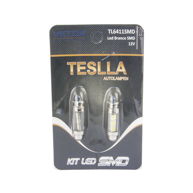 Par Lâmpada Super LED Ultra Branca 12V - Teslla - Tl6411Smd