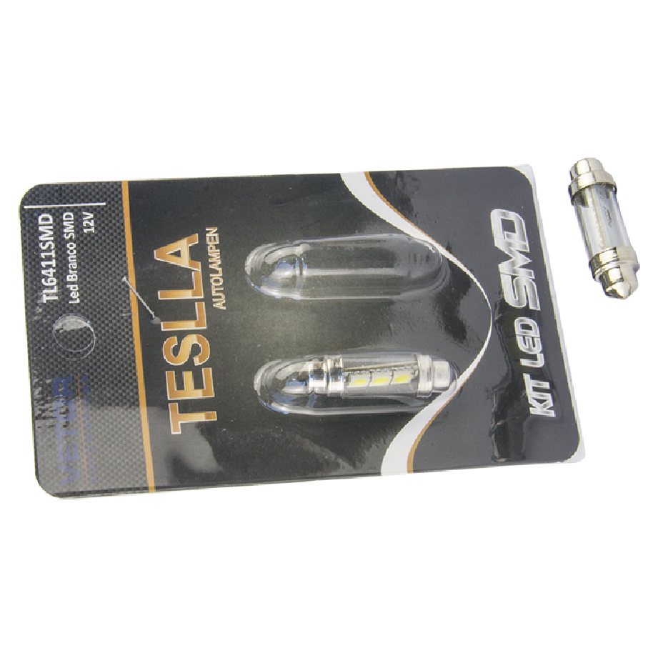 Par Lâmpada Super LED Ultra Branca 12V - Teslla - Tl6411Smd
