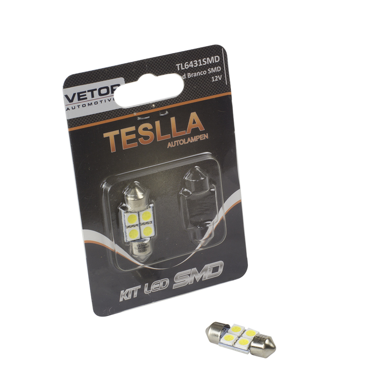 Par Lâmpada Super LED Ultra Branca 12V - Teslla - Tl6431Smd