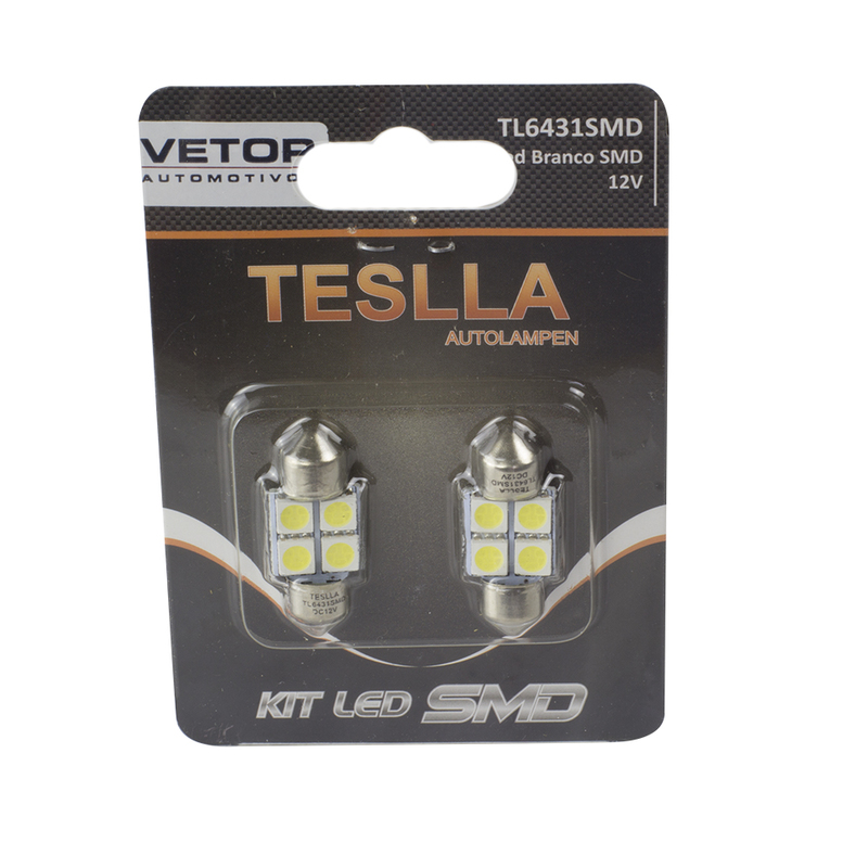 Par Lâmpada Super LED Ultra Branca 12V - Teslla - Tl6431Smd