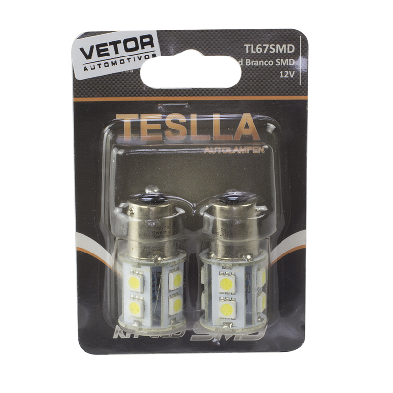 Par Lâmpada Super LED Ultra Branca 12V - Teslla - Tl67Smd