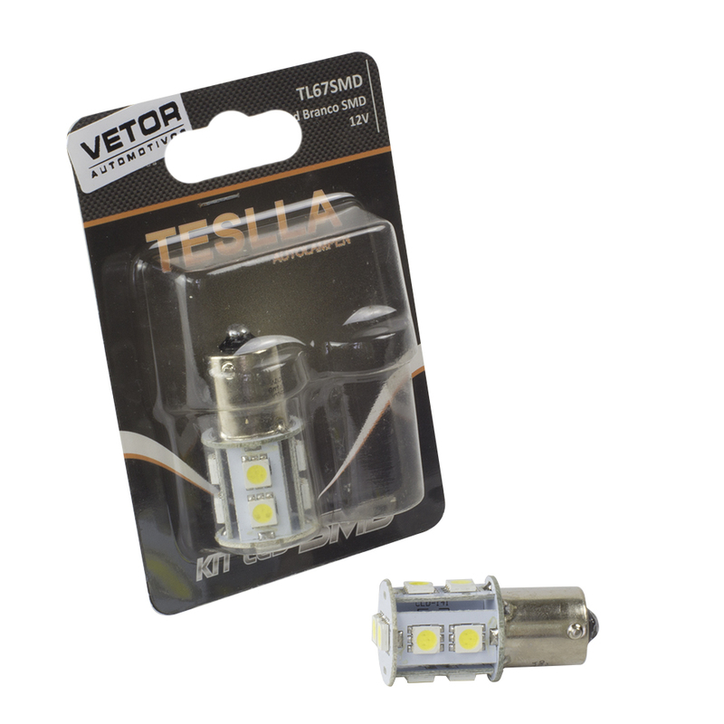 Par Lâmpada Super LED Ultra Branca 12V - Teslla - Tl67Smd