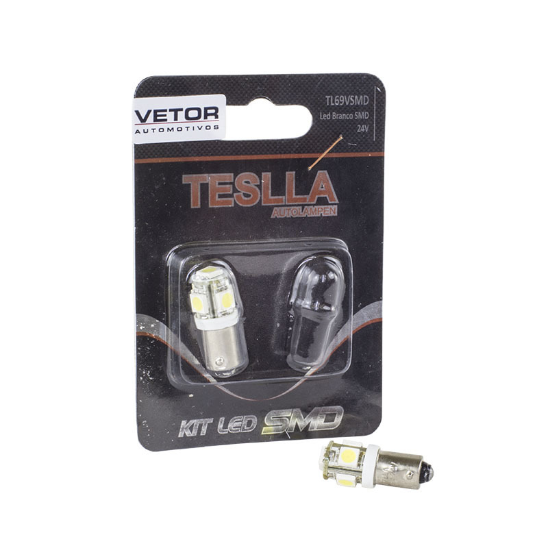 Par Lâmpada Super LED Ultra Branca 24V - Teslla - Tl69Vsmd