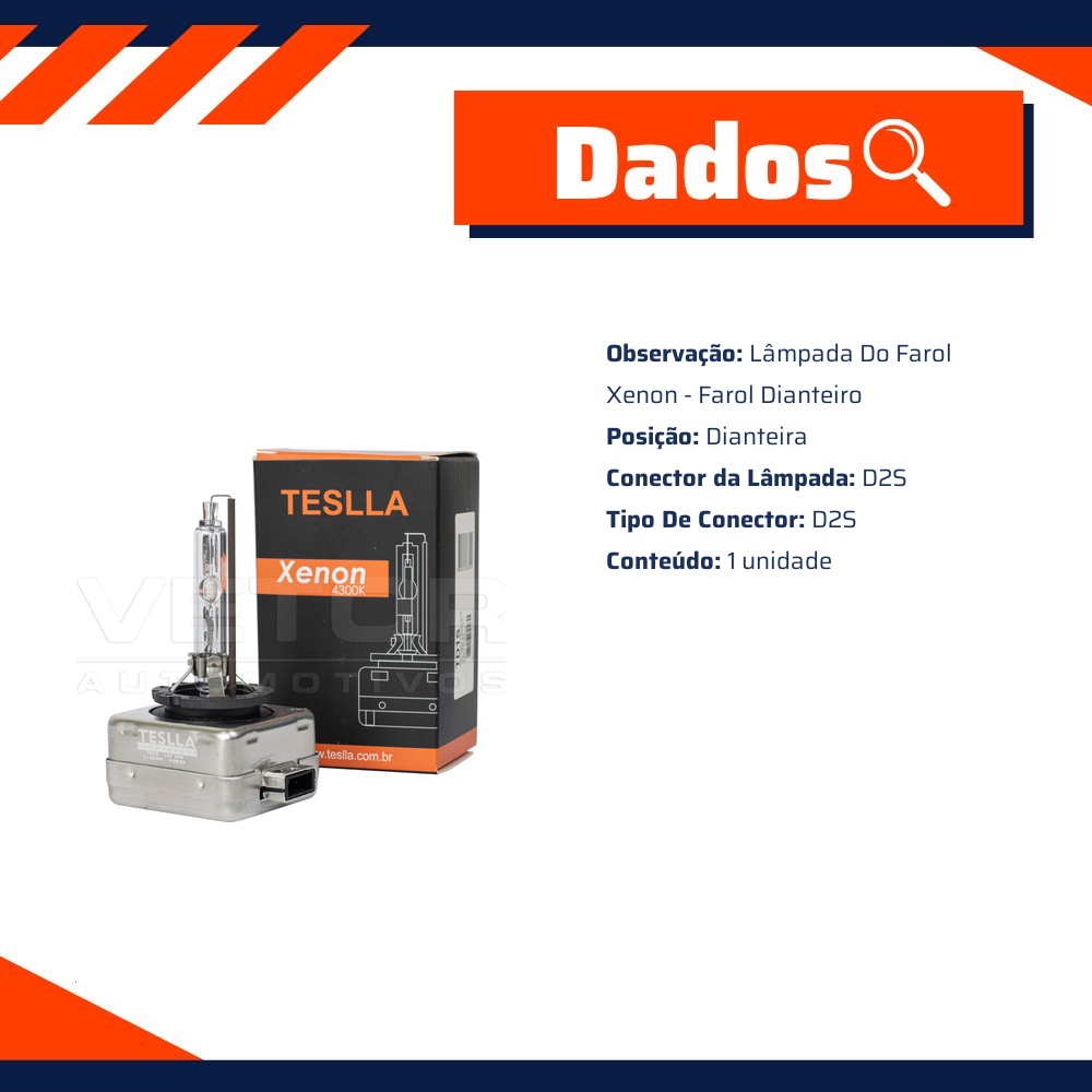 Lâmpada Xenon Farol Dianteiro - Teslla - Td1S