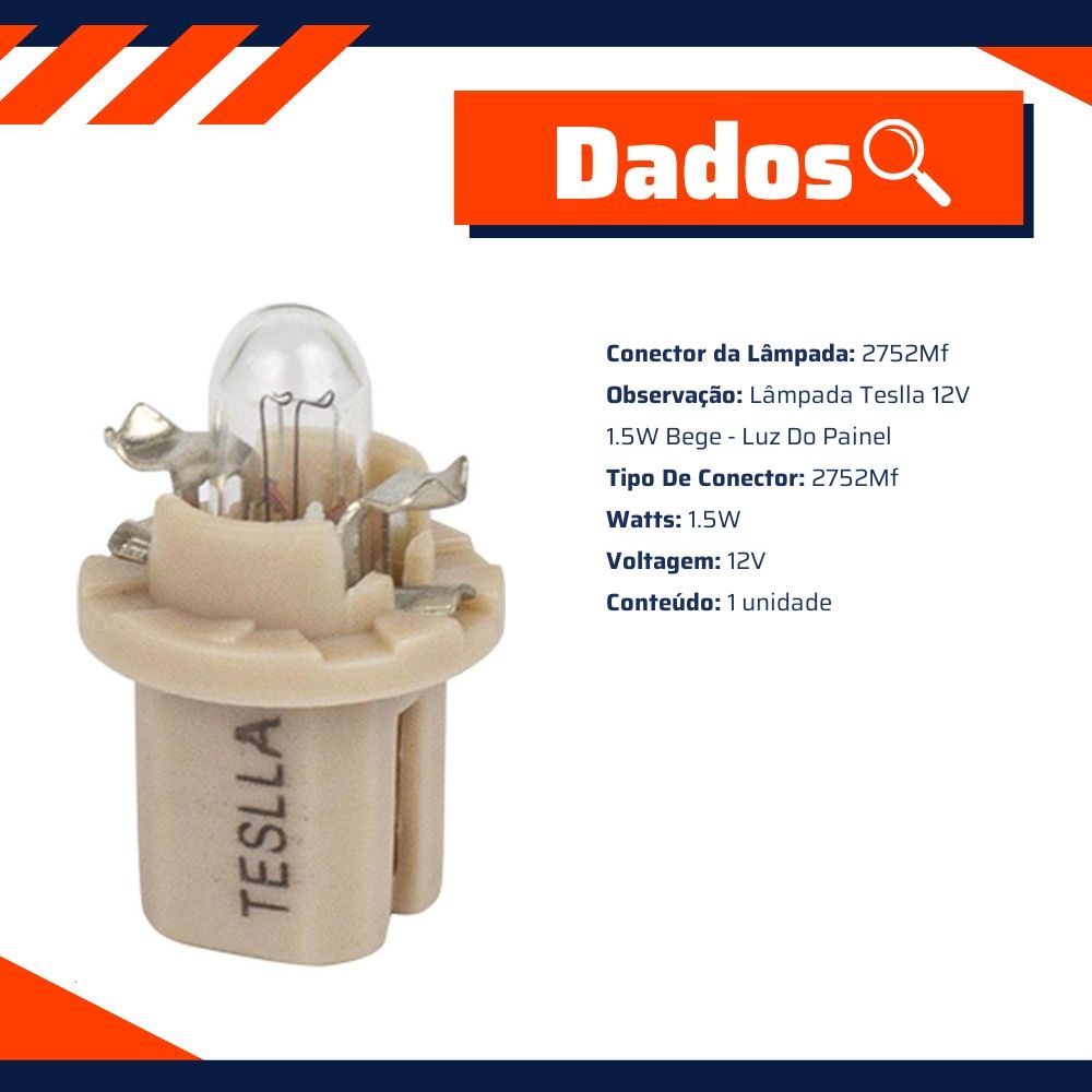 10 Lâmpadas 12V 1,5W - Teslla - T2752Mf
