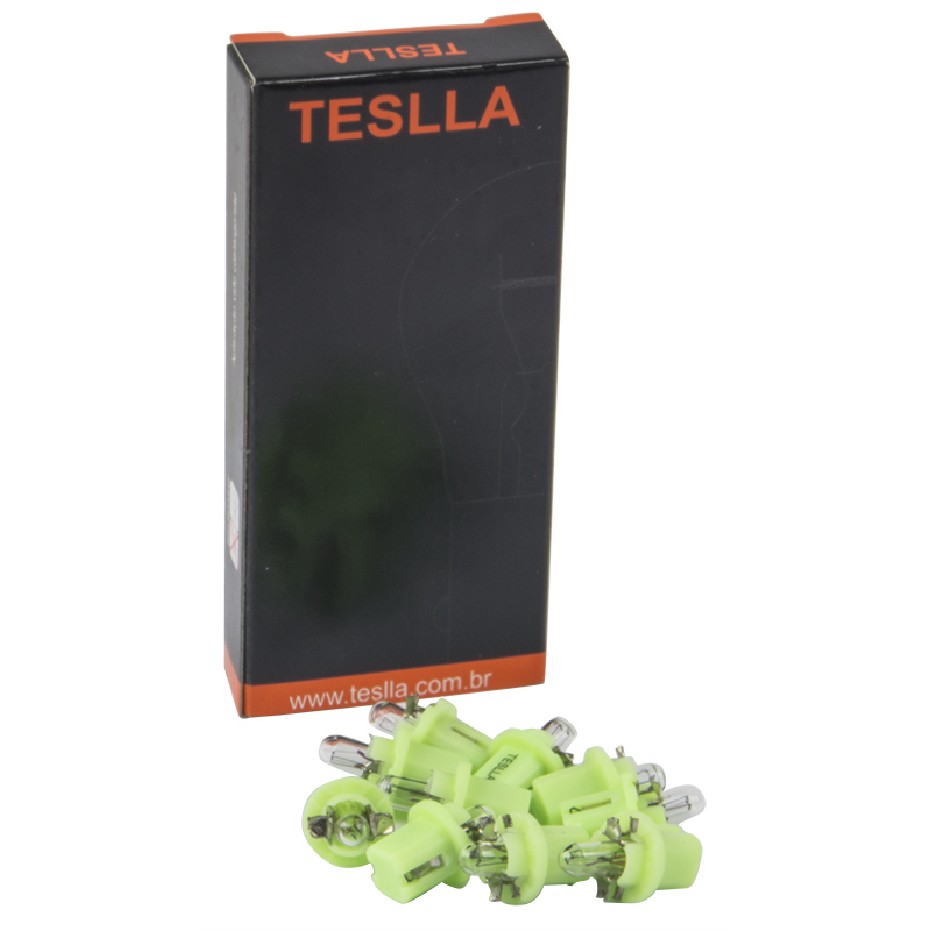 10 Lâmpadas Verde Limão 12V 2W - Teslla - T2722Mf