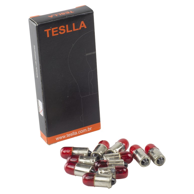 10 Lâmpadas Vermelha 12V 4W - Teslla - T69Vm