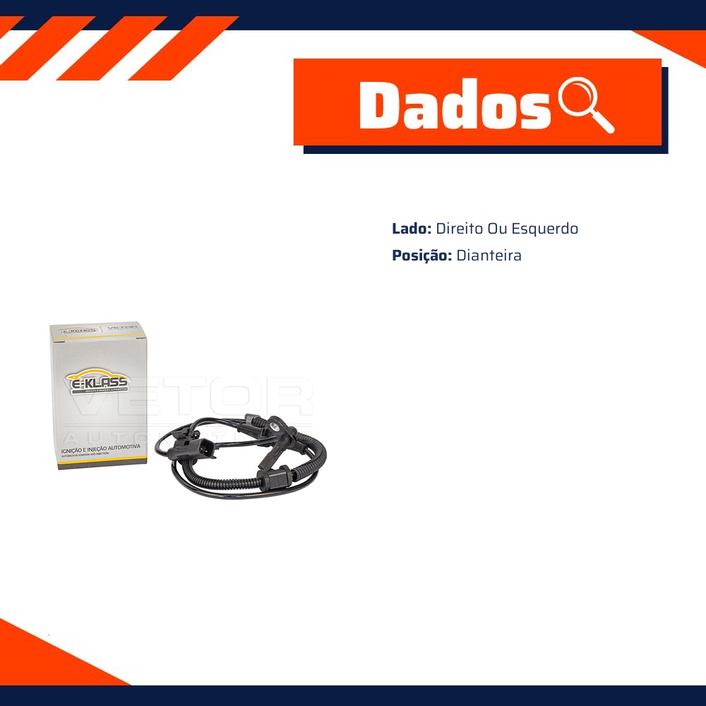 Sensor do ABS Dianteiro Direito ou Esquerdo para Chevrolet Cruze - E-Klass - Esa159