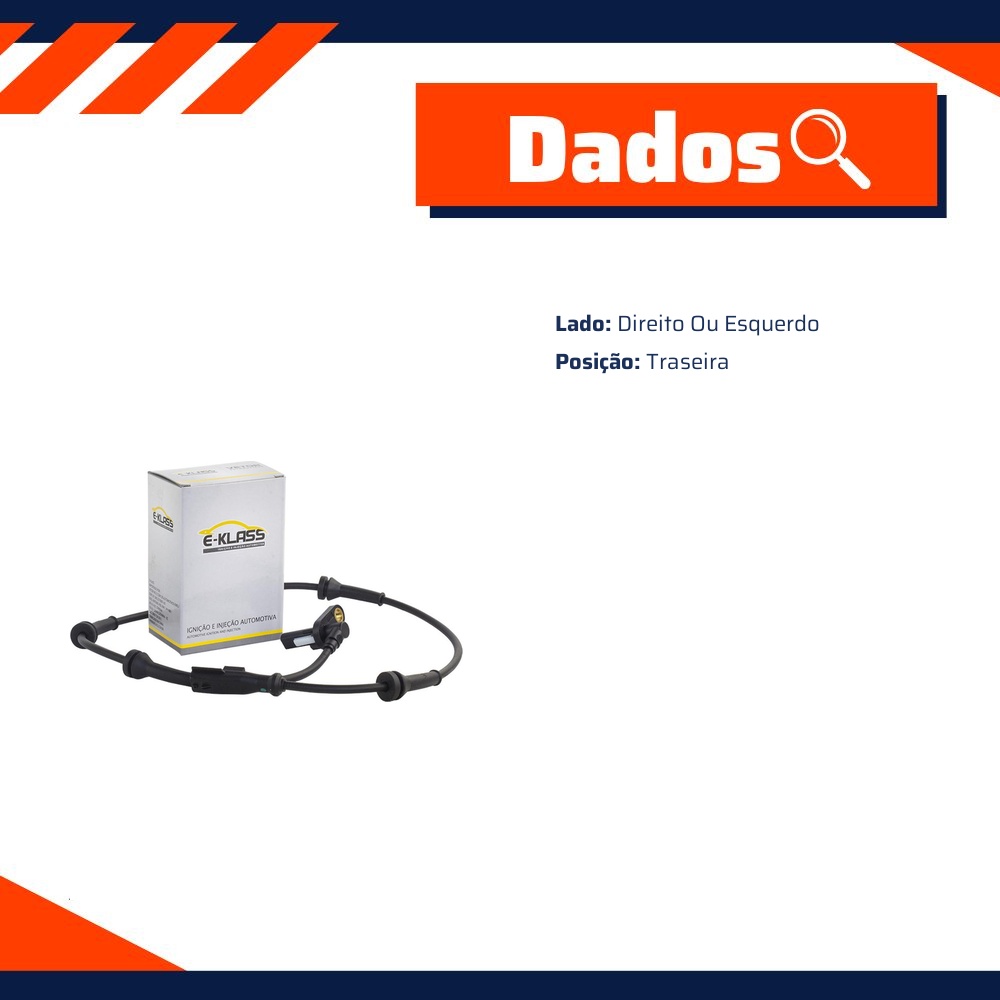 Sensor do ABS Traseiro Direito ou Esquerdo para Renault Duster - E-Klass - Esa010