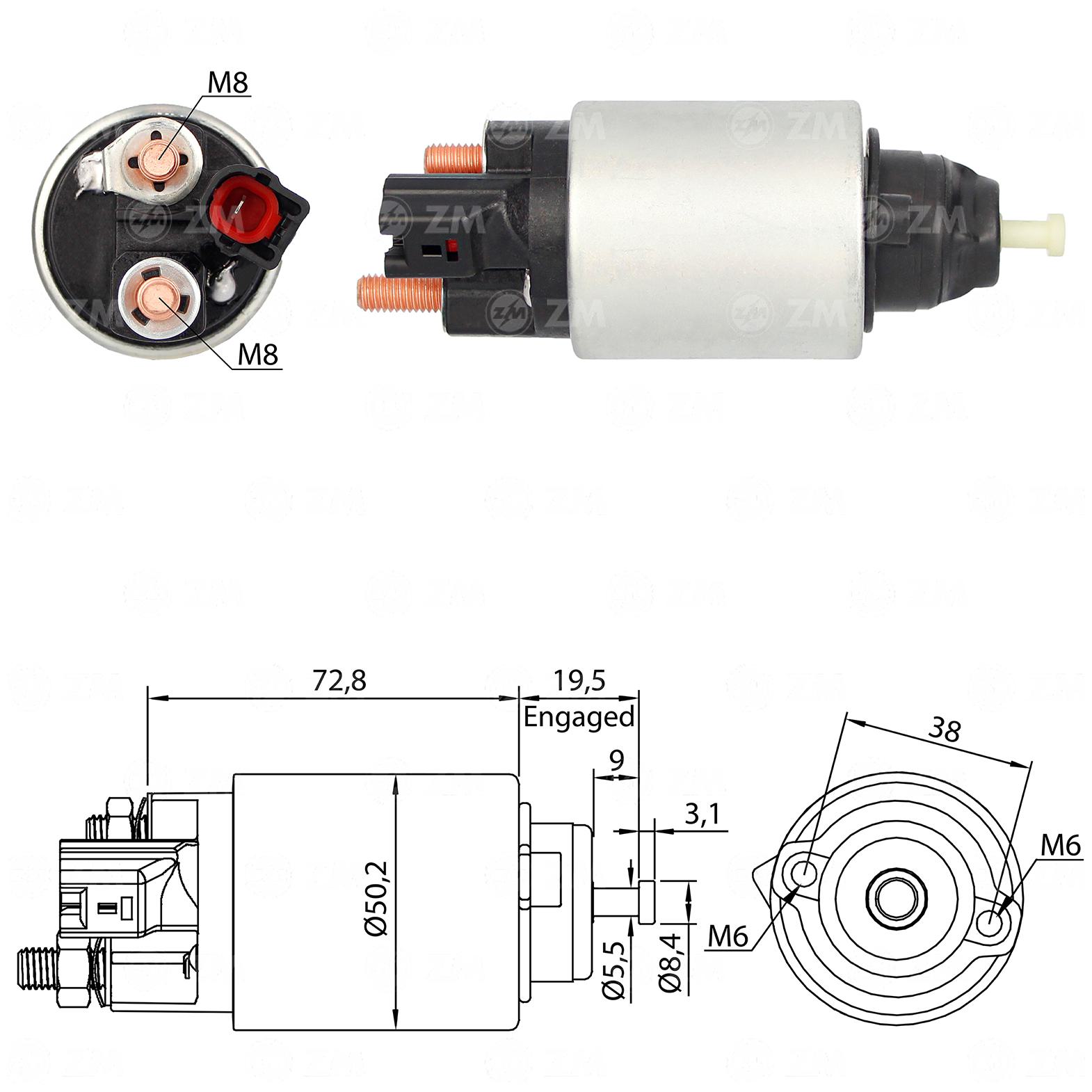 Relê Auxiliar de Partida para Toyota Hilux - ZM - 1-392
