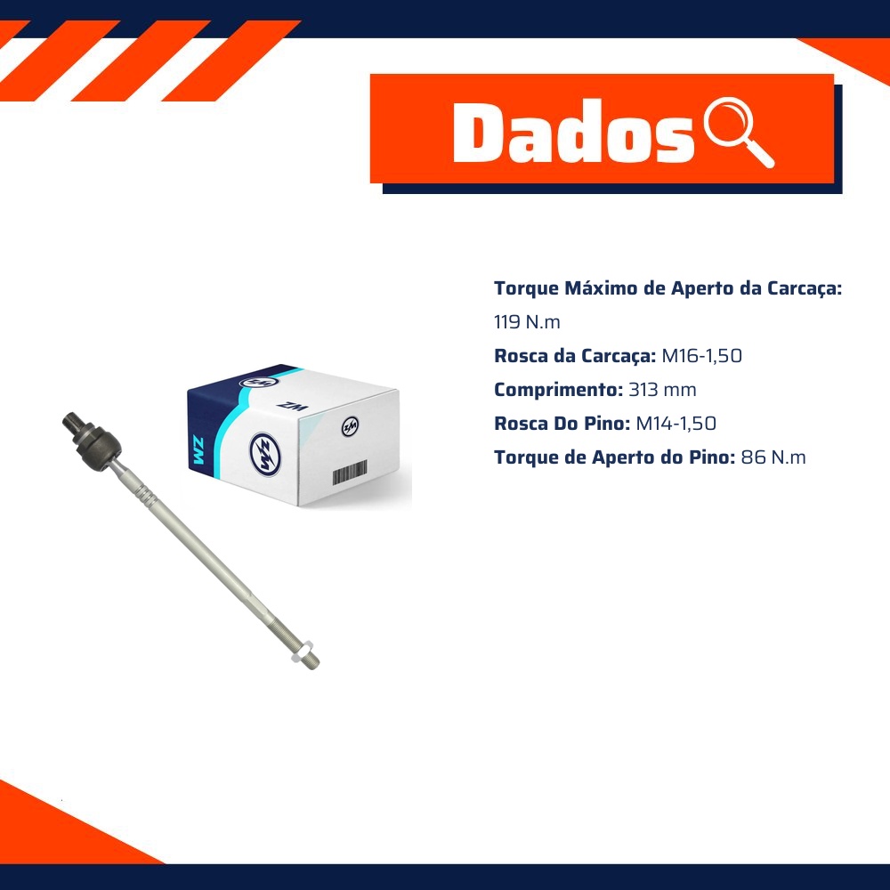 Terminal Axial para Hyundai HB20 e HB20S - ZM - 170.118.05